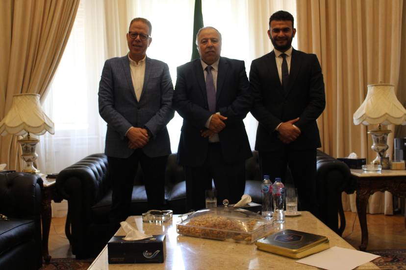 Meeting with a delegation headed by Mr. Khaled Shalabi, CEO of Trans Orient Marketing Company