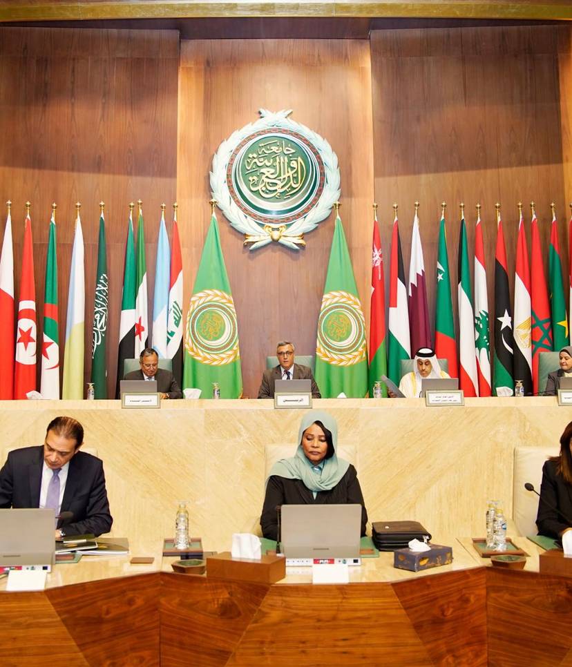 His Excellency the Ambassador leads the Algerian delegation during the handover ceremony of the presidency of the 118th ordinary session of the Economic and Social Council of the League of Arab States at the ministerial level.